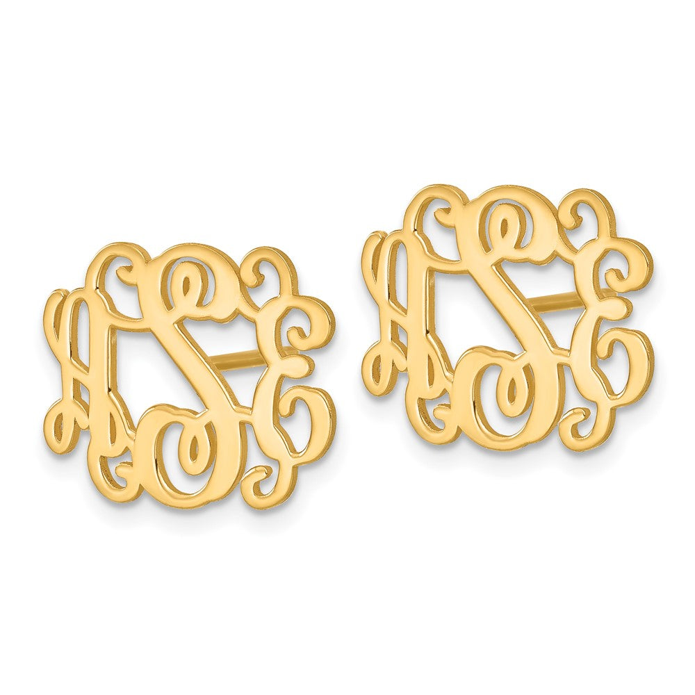 14K Gelbgold Monogramm Ohrstecker
