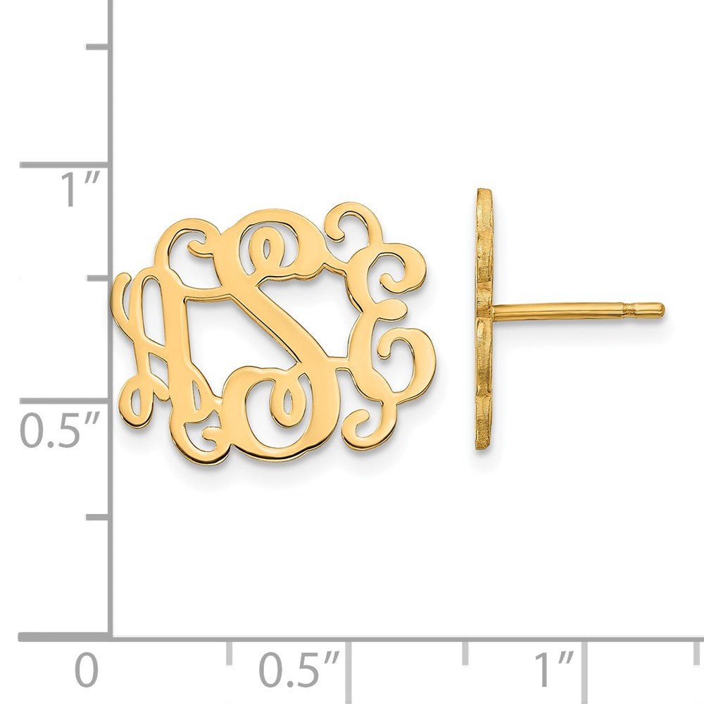 14K Gelbgold Monogramm Ohrstecker