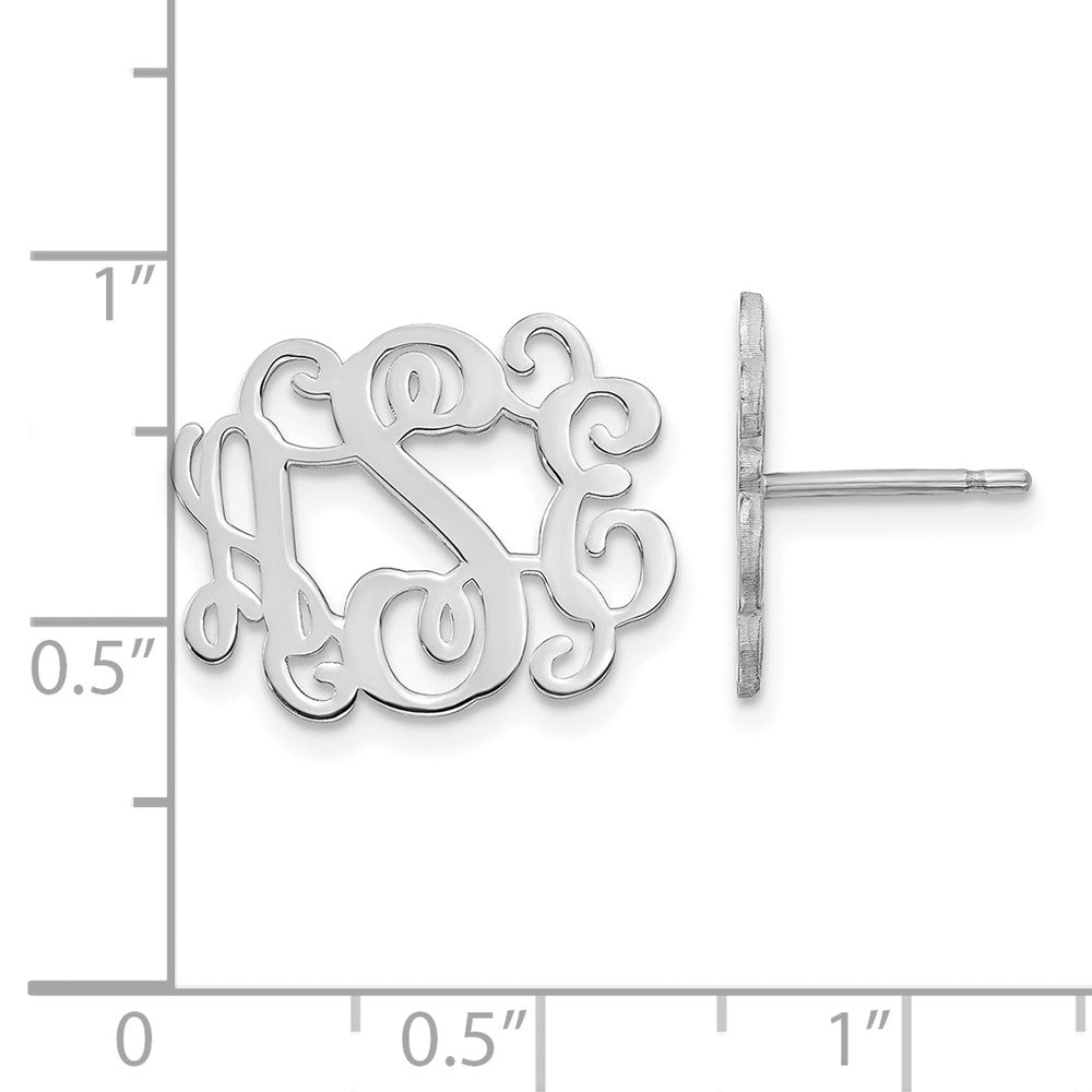 Sterlingsilber Silber/rhodiniert Monogramm Ohrstecker