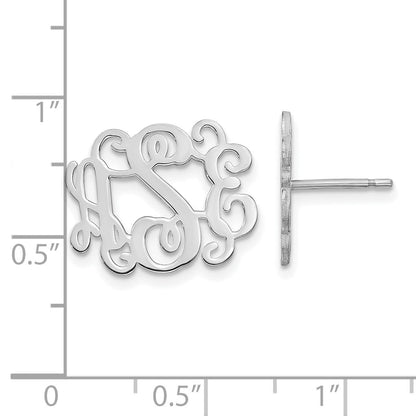 14K Weißgold Monogramm Ohrstecker