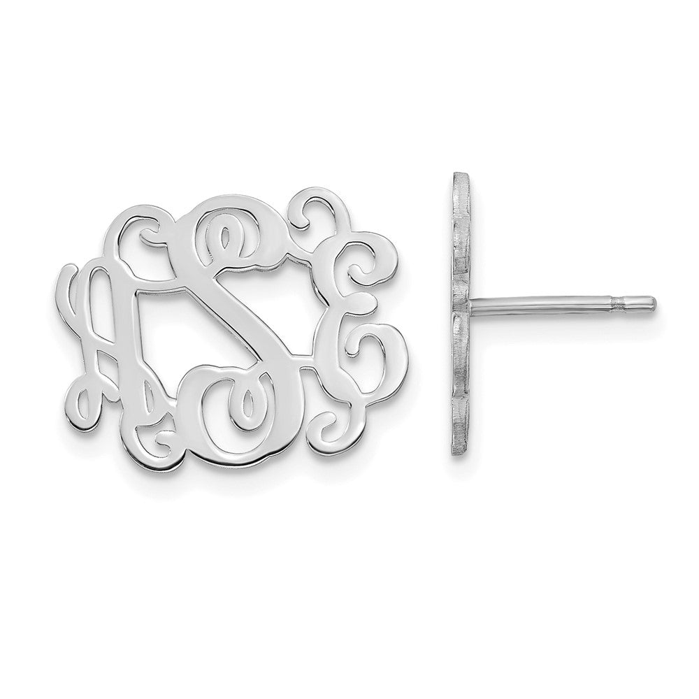 Sterlingsilber Silber/rhodiniert Monogramm Ohrstecker