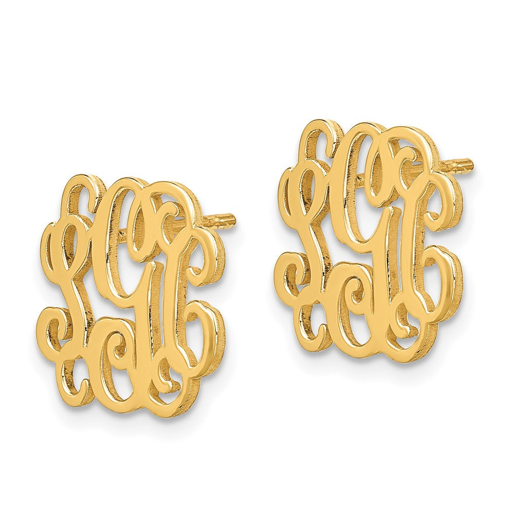 14K Gelbgold Monogramm Ohrstecker