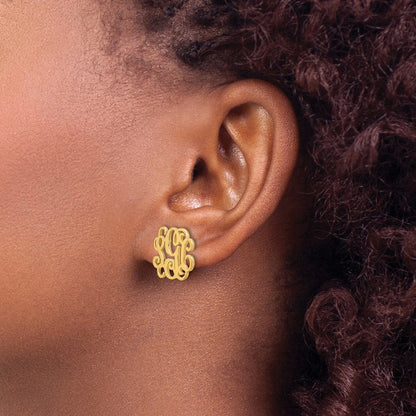 14K Gelbgold Monogramm Ohrstecker