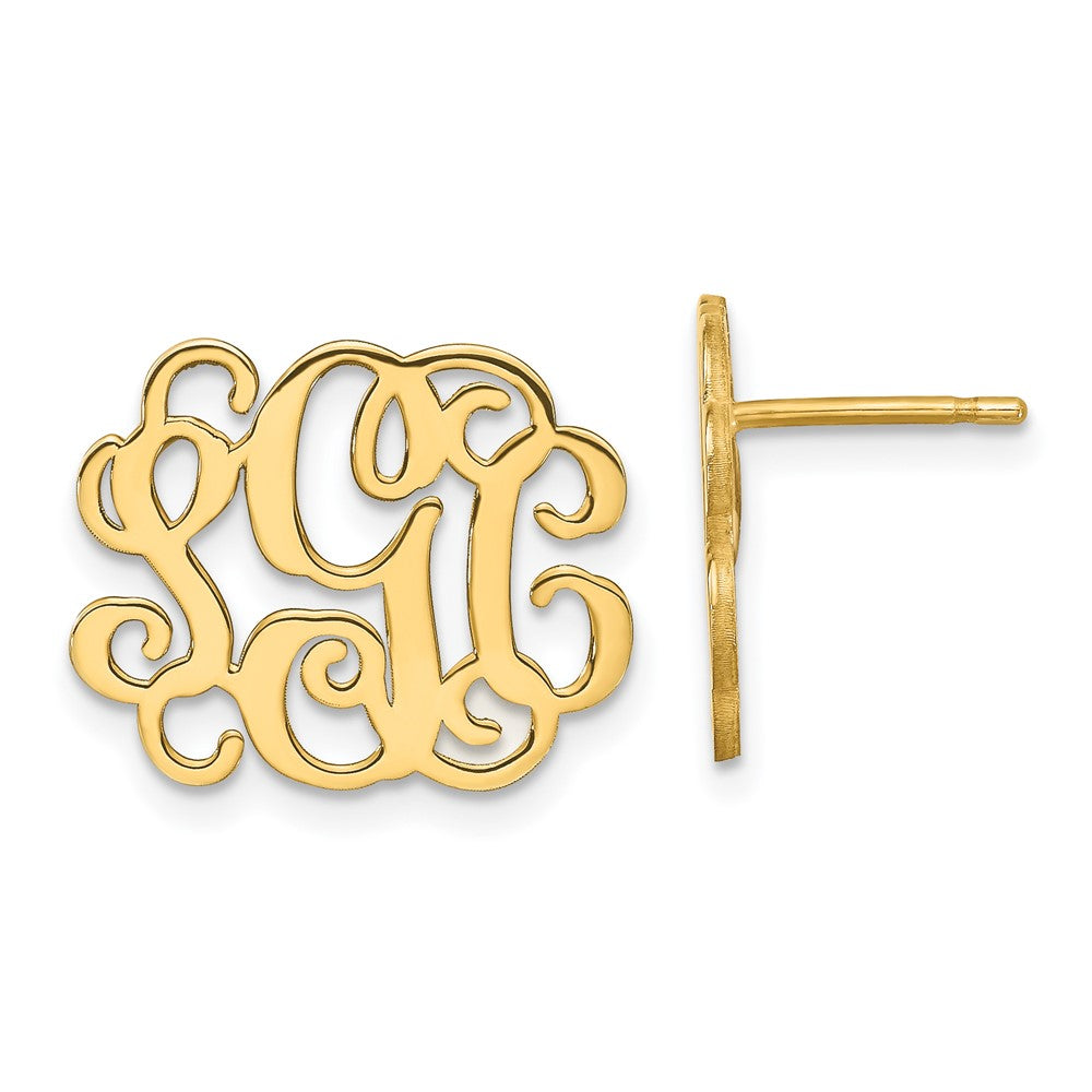 14K Gelbgold Monogramm Ohrstecker