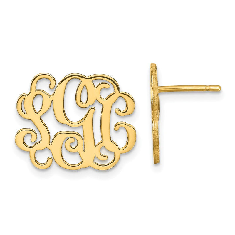 14K Gelbgold Monogramm Ohrstecker