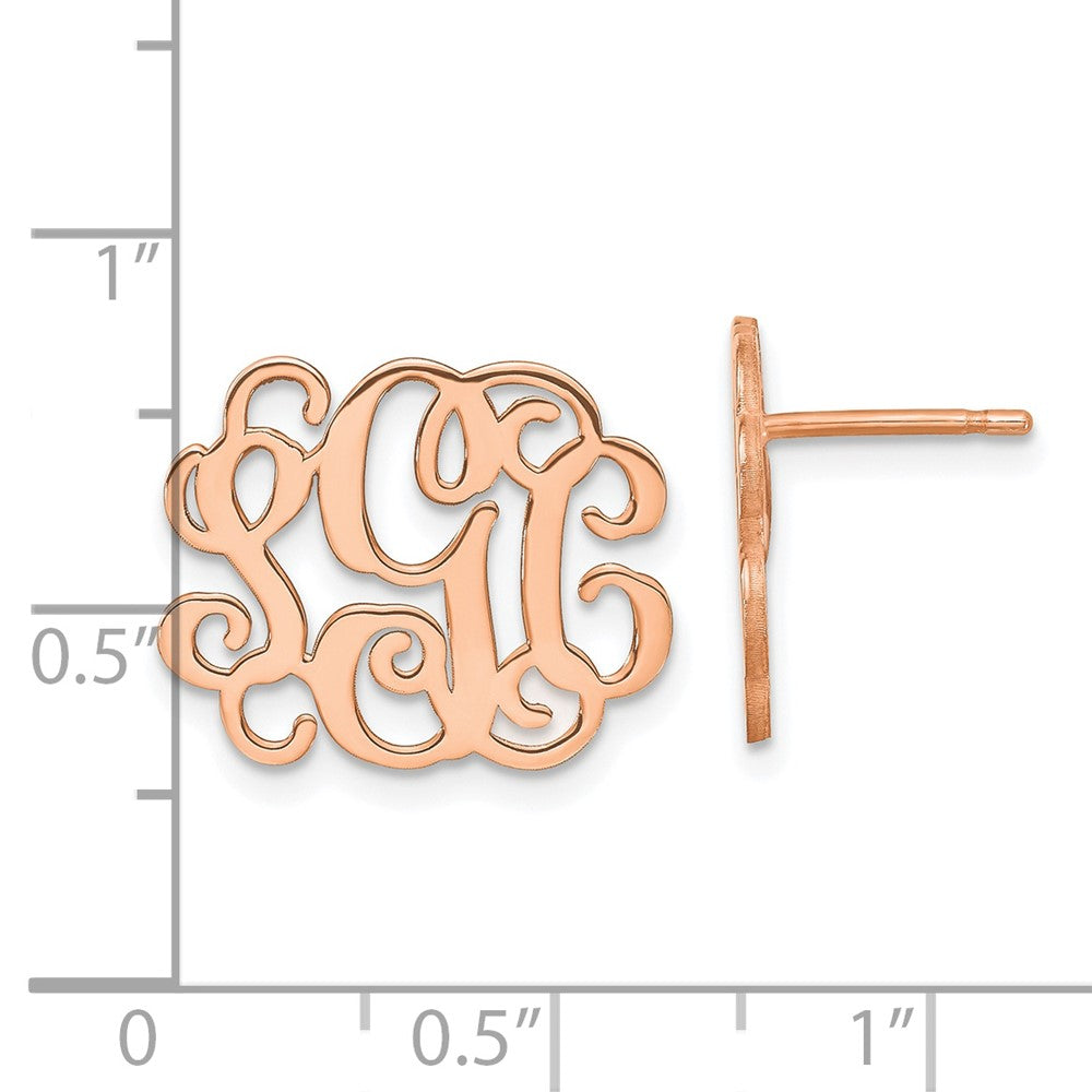 Roségoldbeschichtet Sterlingsilber /rose Monogramm Ohrstecker