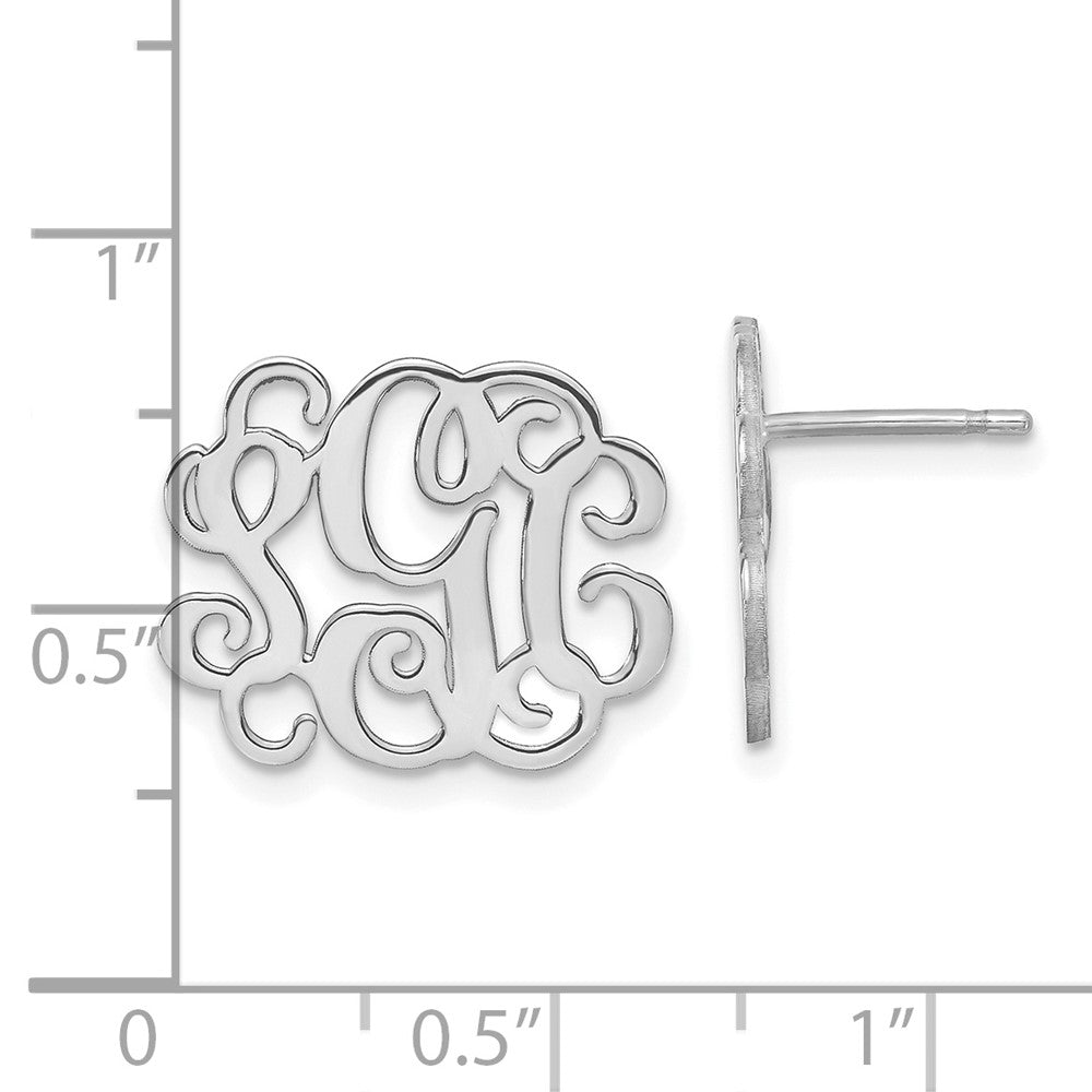 Sterlingsilber Silber/rhodiniert Monogramm Ohrstecker
