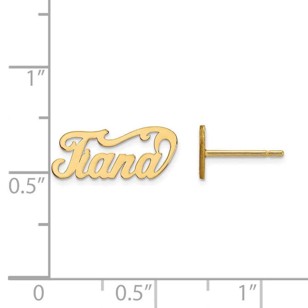 14K Gelbgold Name Platte Ohrstecker