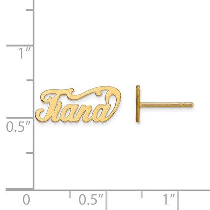 14K Gelbgold Name Platte Ohrstecker
