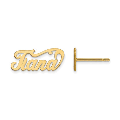 14K Gelbgold Name Platte Ohrstecker
