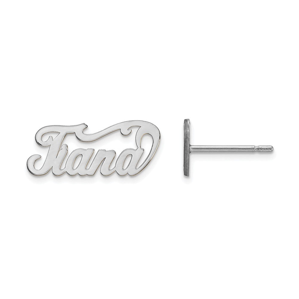 14K Weißgold Name Platte Ohrstecker