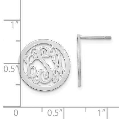 Sterlingsilber Silber/rhodiniert Rund Monogramm Ohrstecker