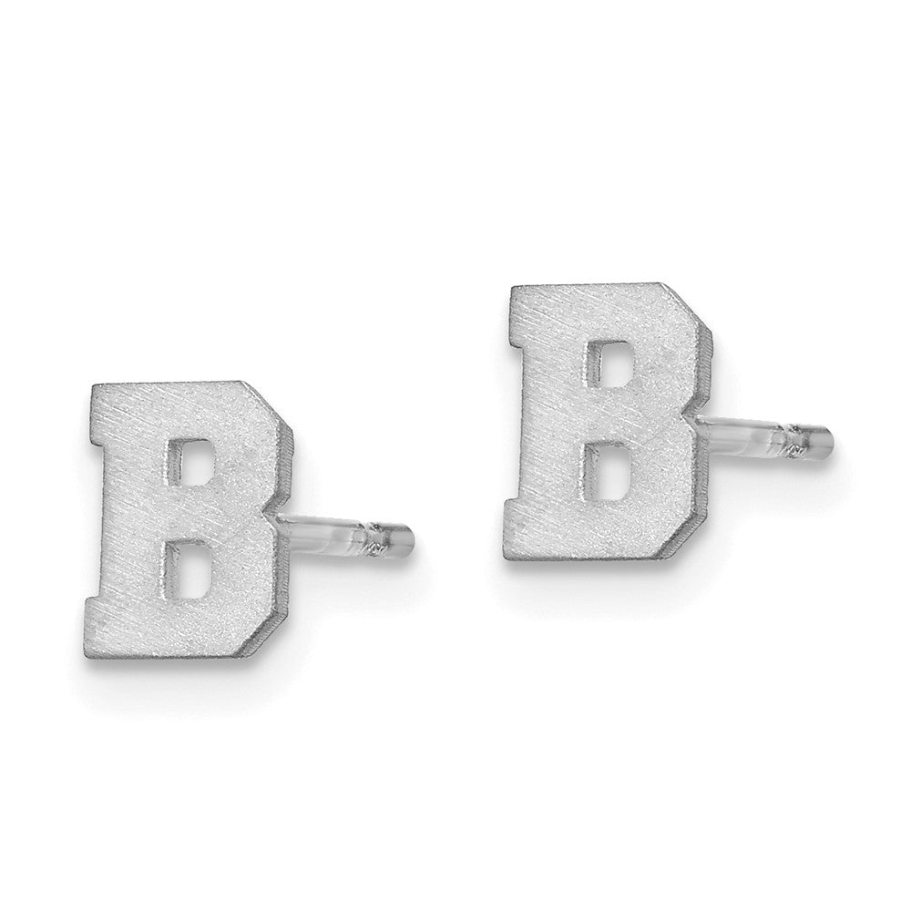 14K Weißgold 14kw Gebürstet Buchstabe B Initiale Ohrstecker