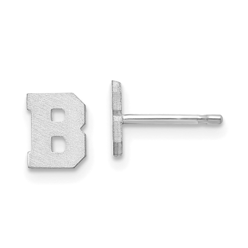 14K Weißgold 14kw Gebürstet Buchstabe B Initiale Ohrstecker
