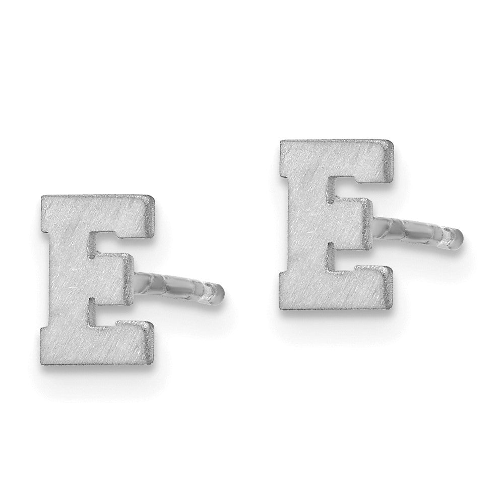 Sterlingsilber Rhodiniert Gebürstet Buchstabe E Initiale Ohrstecker