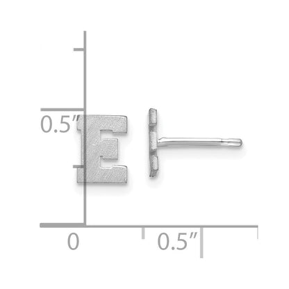 Sterlingsilber Rhodiniert Gebürstet Buchstabe E Initiale Ohrstecker