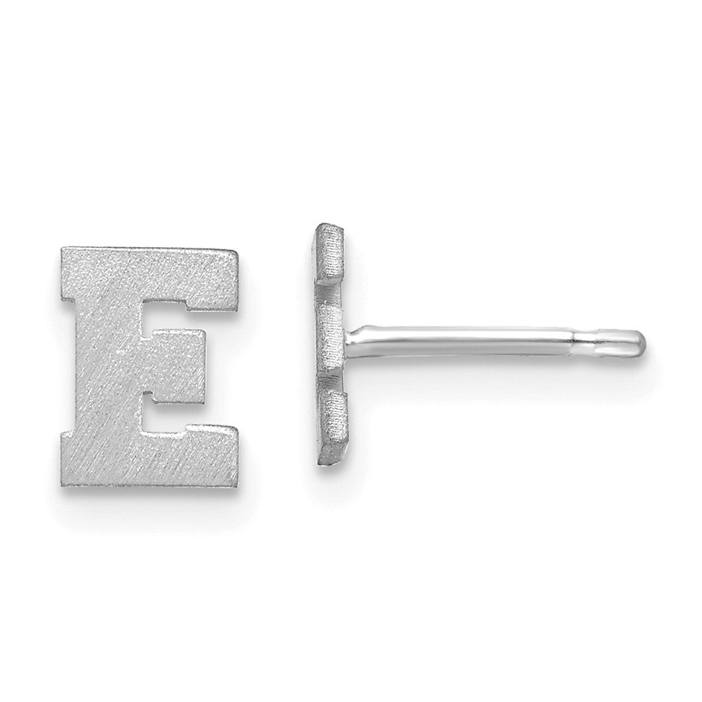 Sterlingsilber Rhodiniert Gebürstet Buchstabe E Initiale Ohrstecker
