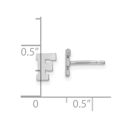 Sterlingsilber Rhodiniert Gebürstet Buchstabe F Initiale Ohrstecker