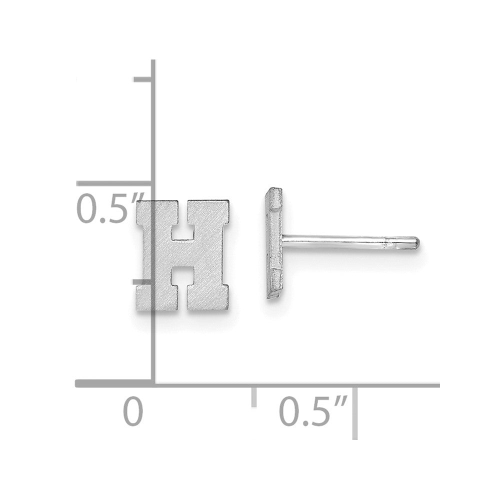 Sterlingsilber Rhodiniert Gebürstet Buchstabe H Initiale Ohrstecker