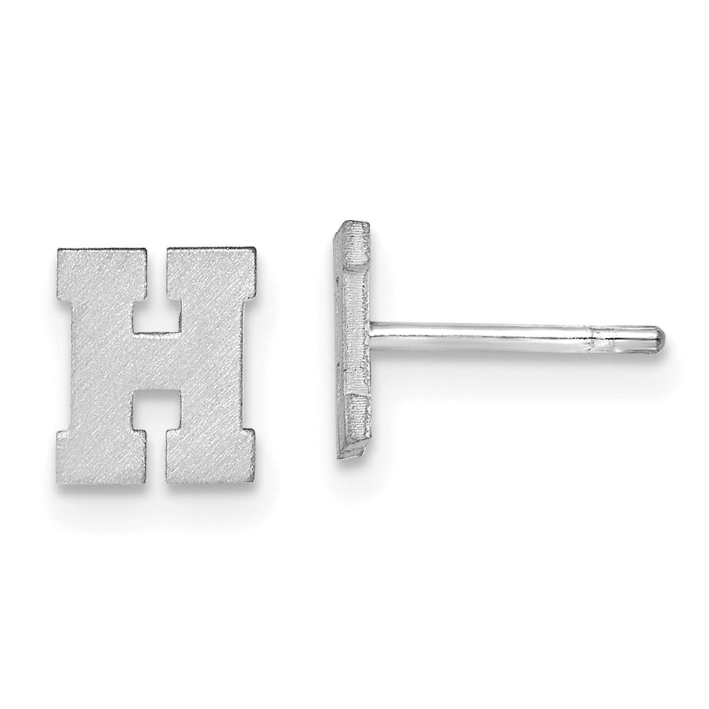 Sterlingsilber Rhodiniert Gebürstet Buchstabe H Initiale Ohrstecker
