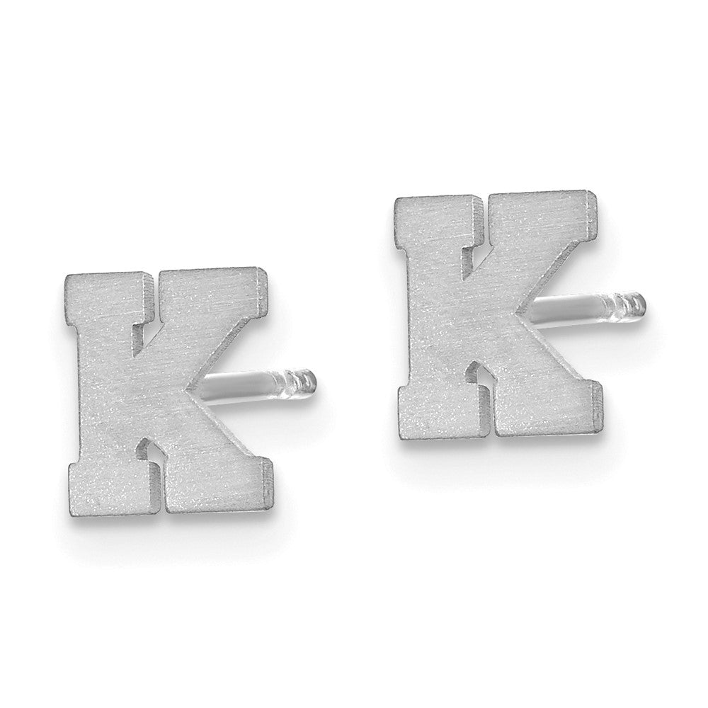 Sterlingsilber Rhodiniert Gebürstet Buchstabe K Initiale Ohrstecker