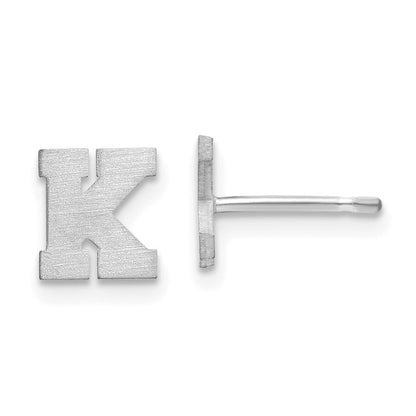 Sterlingsilber Rhodiniert Gebürstet Buchstabe K Initiale Ohrstecker