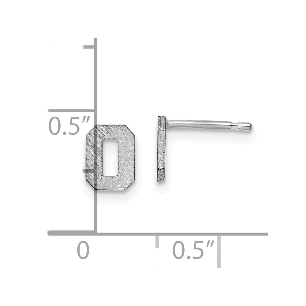Sterlingsilber Rhodiniert Gebürstet Buchstabe O Initiale Ohrstecker