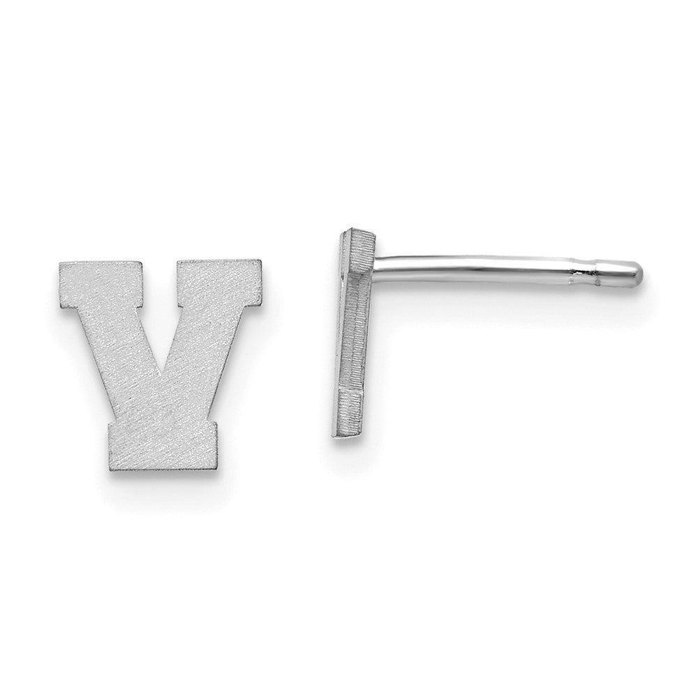 Sterlingsilber Rhodiniert Gebürstet Buchstabe V Initiale Ohrstecker