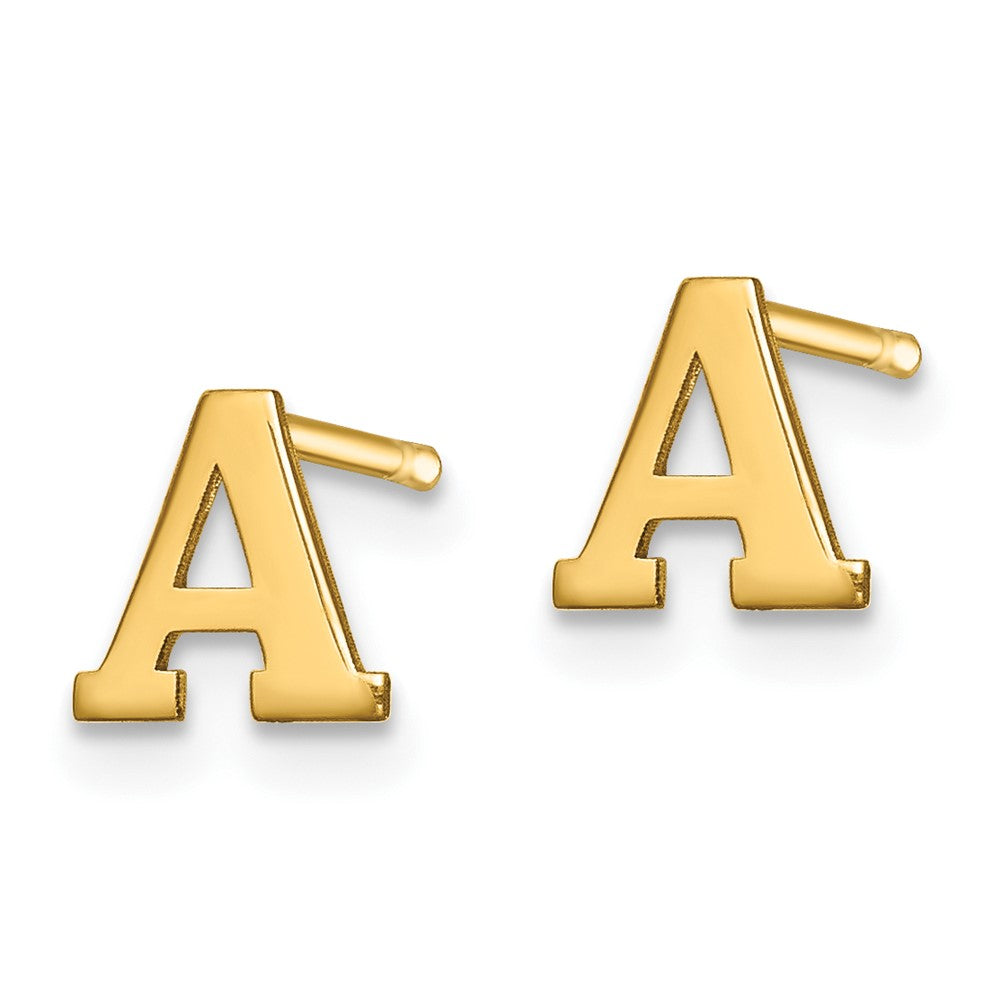 Vergoldet Sterlingsilber Buchstabe A Initiale Ohrstecker