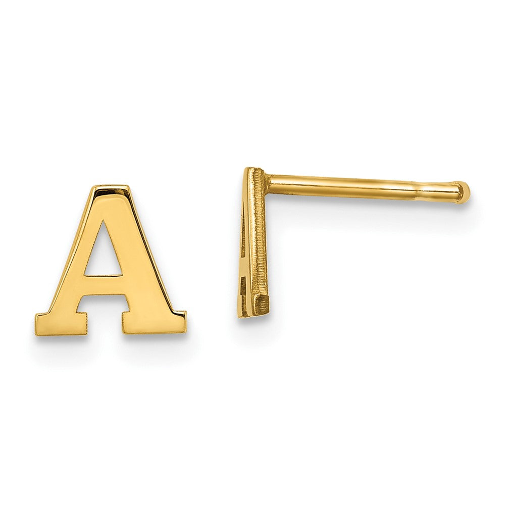 Vergoldet Sterlingsilber Buchstabe A Initiale Ohrstecker