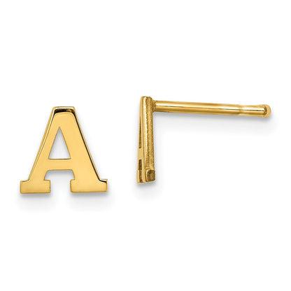 Vergoldet Sterlingsilber Buchstabe A Initiale Ohrstecker