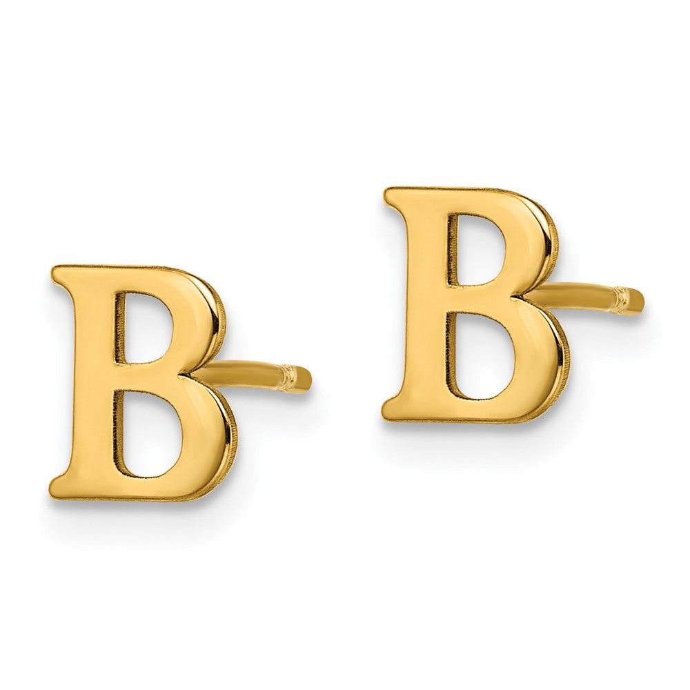 Vergoldet Sterlingsilber Buchstabe B Initiale Ohrstecker