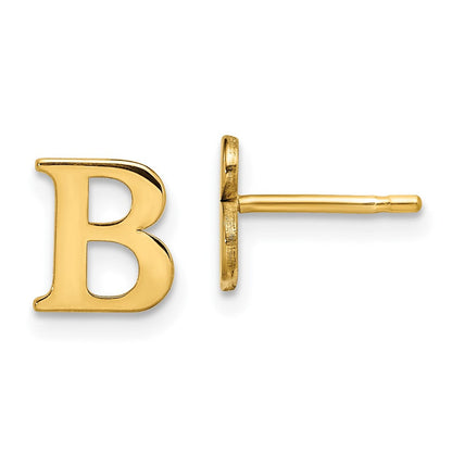 Vergoldet Sterlingsilber Buchstabe B Initiale Ohrstecker