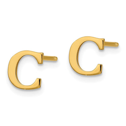 Vergoldet Sterlingsilber Buchstabe C Initiale Ohrstecker