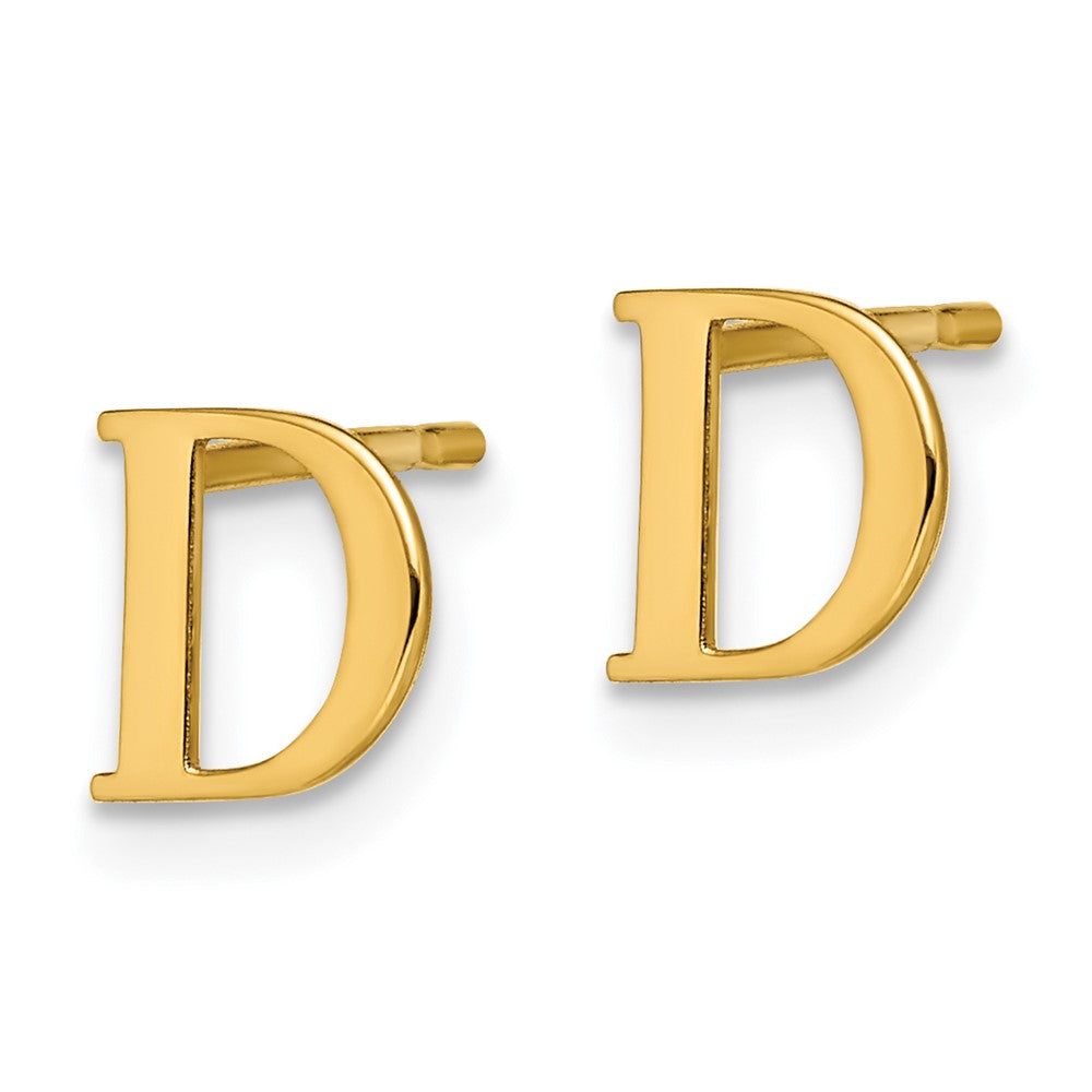 Vergoldet Sterlingsilber Buchstabe D Initiale Ohrstecker
