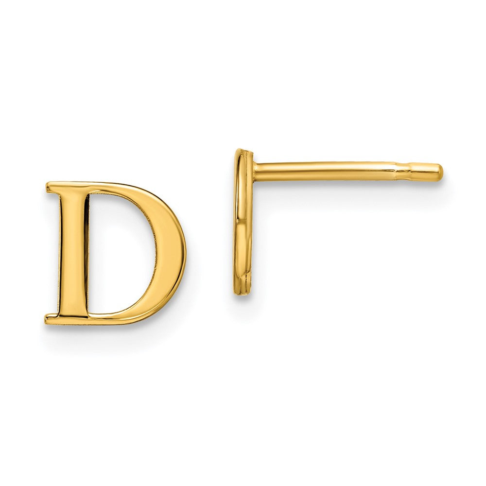 Vergoldet Sterlingsilber Buchstabe D Initiale Ohrstecker