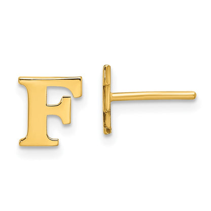 Vergoldet Sterlingsilber Buchstabe F Initiale Ohrstecker