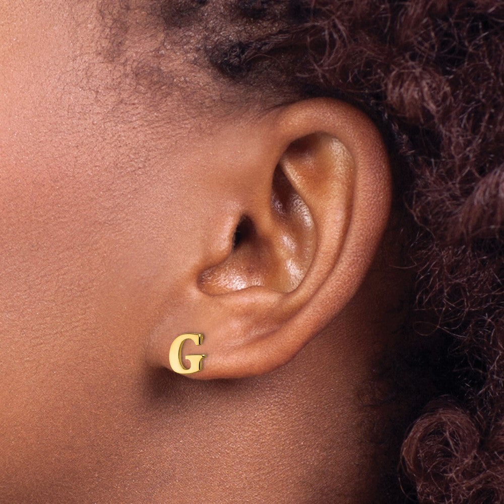 Vergoldet Sterlingsilber Buchstabe G Initiale Ohrstecker