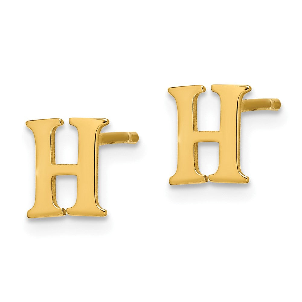Vergoldet Sterlingsilber Buchstabe H Initiale Ohrstecker