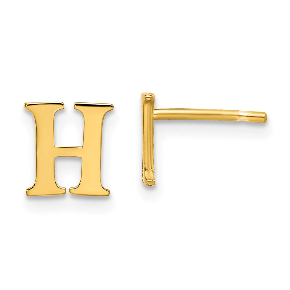 Vergoldet Sterlingsilber Buchstabe H Initiale Ohrstecker