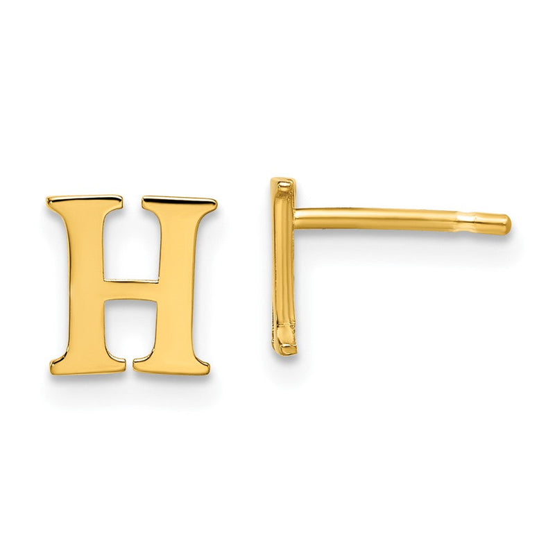 Vergoldet Sterlingsilber Buchstabe H Initiale Ohrstecker