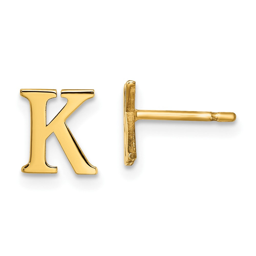 Vergoldet Sterlingsilber Buchstabe K Initiale Ohrstecker