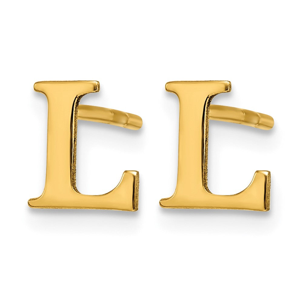 Vergoldet Sterlingsilber Buchstabe L Initiale Ohrstecker
