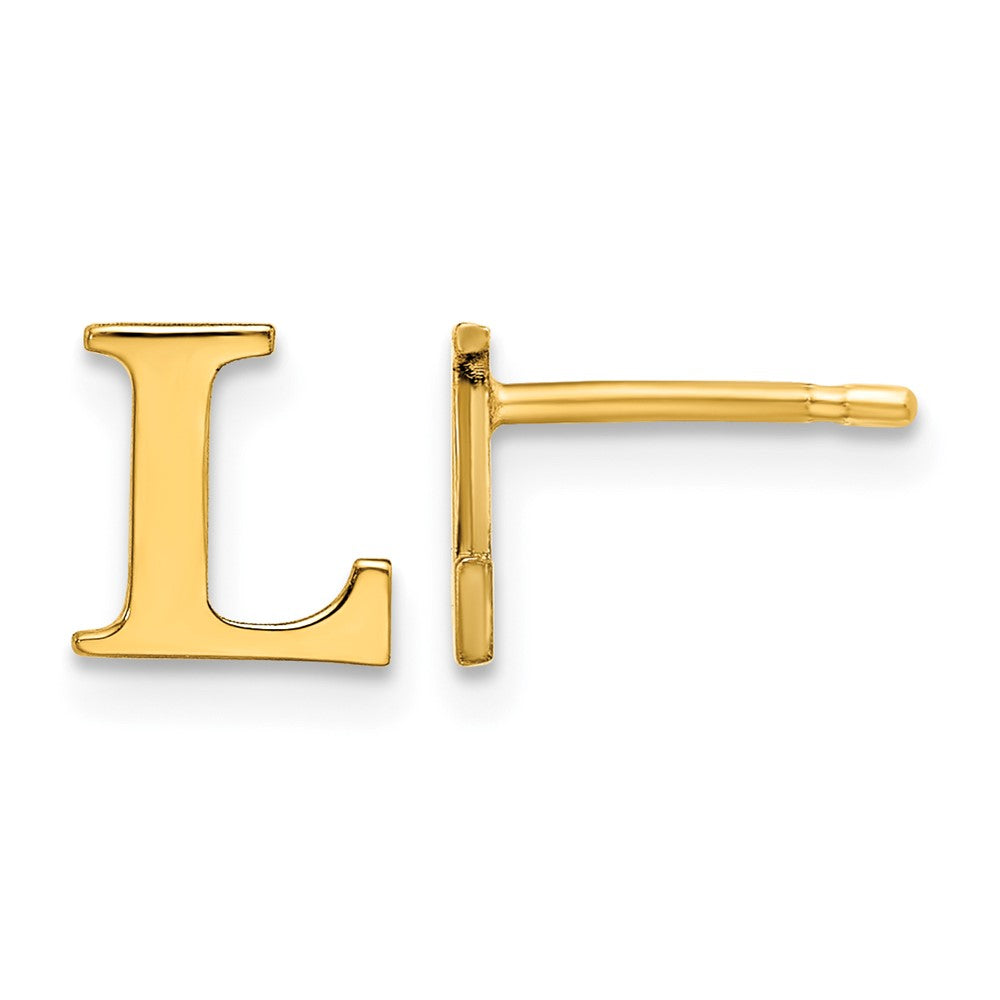 Vergoldet Sterlingsilber Buchstabe L Initiale Ohrstecker
