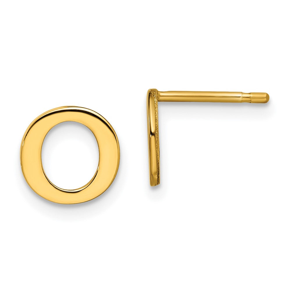 Vergoldet Sterlingsilber Buchstabe O Initiale Ohrstecker