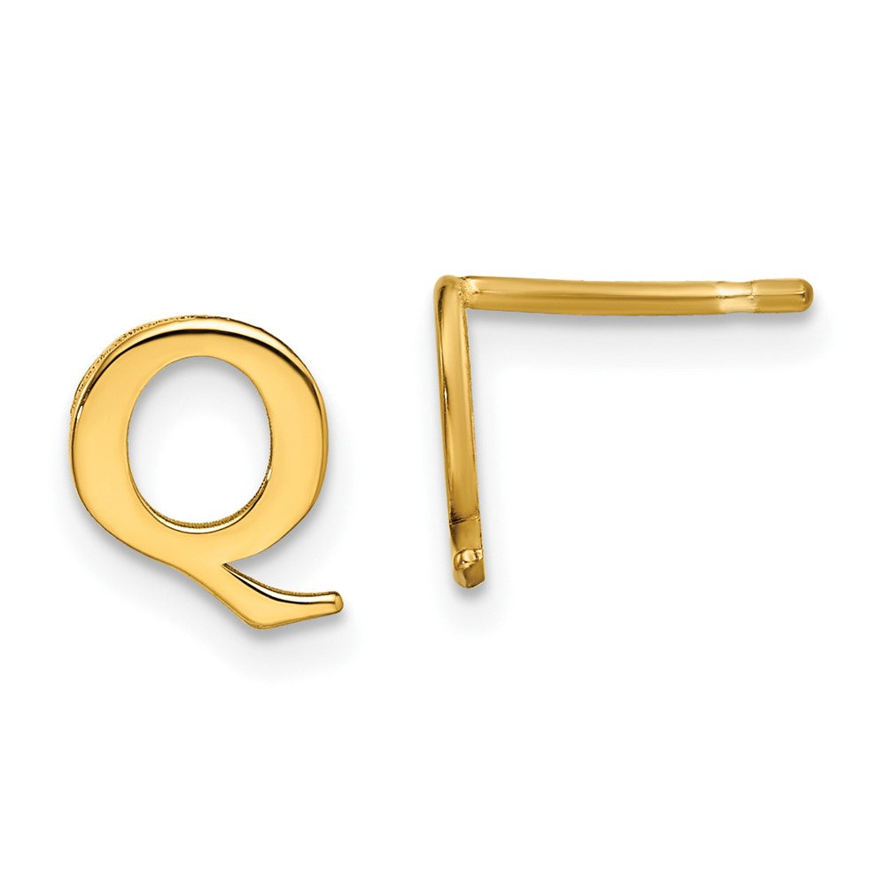 Vergoldet Sterlingsilber Buchstabe Q Initiale Ohrstecker