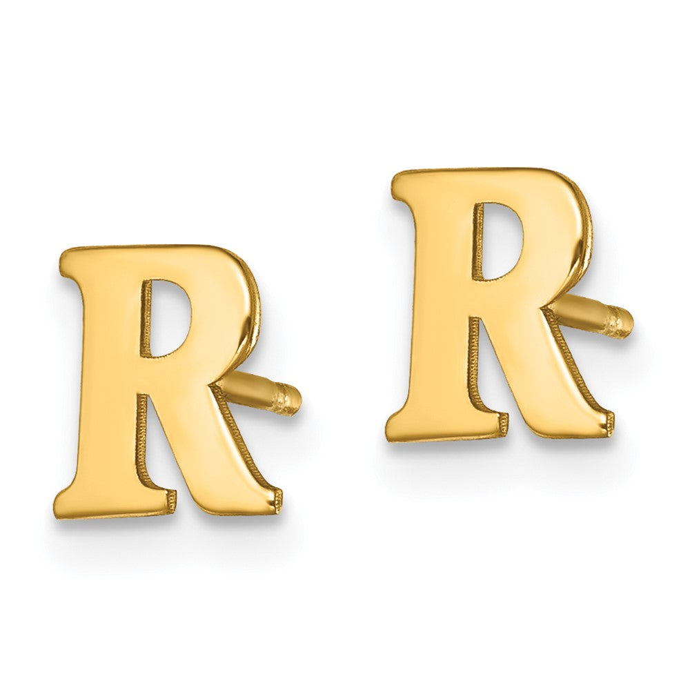 Vergoldet Sterlingsilber Buchstabe R Initiale Ohrstecker