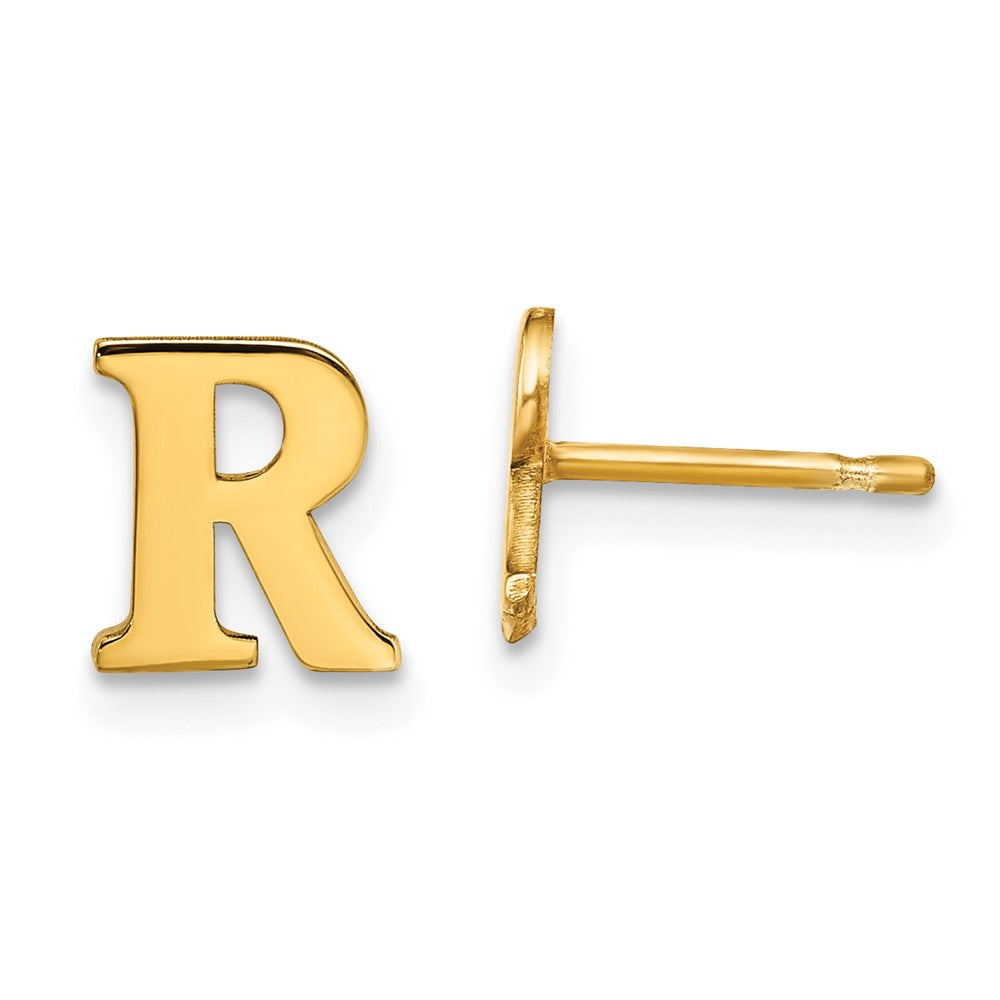 Vergoldet Sterlingsilber Buchstabe R Initiale Ohrstecker