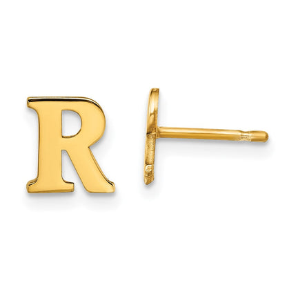 Vergoldet Sterlingsilber Buchstabe R Initiale Ohrstecker