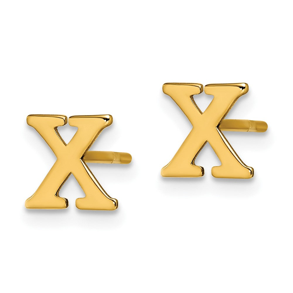 Vergoldet Sterlingsilber Buchstabe X Initiale Ohrstecker